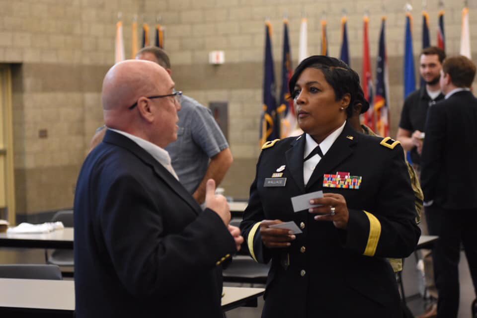 IndianaESGR's tweet photo. Thank you to @88RDBlueDevils’ BG Patricia Wallace for joining us at today’s @ESGR #BreakfastWithTheBoss. BG Wallace was our guest speaker and we were honored to have her, along with many wonderful Hoosier employers, in attendance at the @310Esc center in Indy. https://t.co/SiDfCbQv1F
