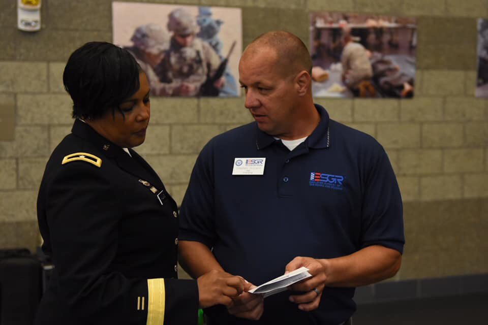 IndianaESGR's tweet photo. Thank you to @88RDBlueDevils’ BG Patricia Wallace for joining us at today’s @ESGR #BreakfastWithTheBoss. BG Wallace was our guest speaker and we were honored to have her, along with many wonderful Hoosier employers, in attendance at the @310Esc center in Indy. https://t.co/SiDfCbQv1F