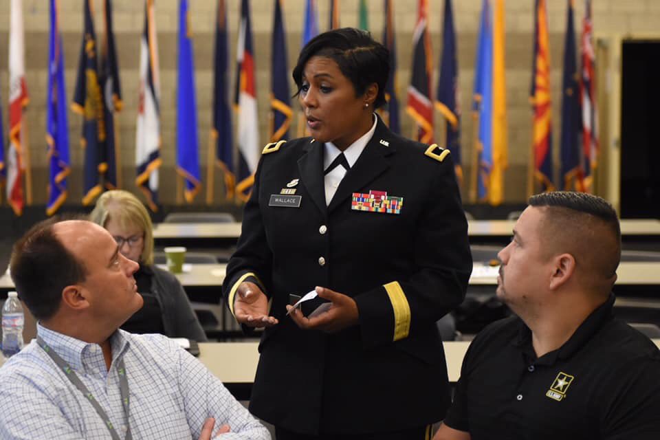 IndianaESGR's tweet photo. Thank you to @88RDBlueDevils’ BG Patricia Wallace for joining us at today’s @ESGR #BreakfastWithTheBoss. BG Wallace was our guest speaker and we were honored to have her, along with many wonderful Hoosier employers, in attendance at the @310Esc center in Indy. https://t.co/SiDfCbQv1F
