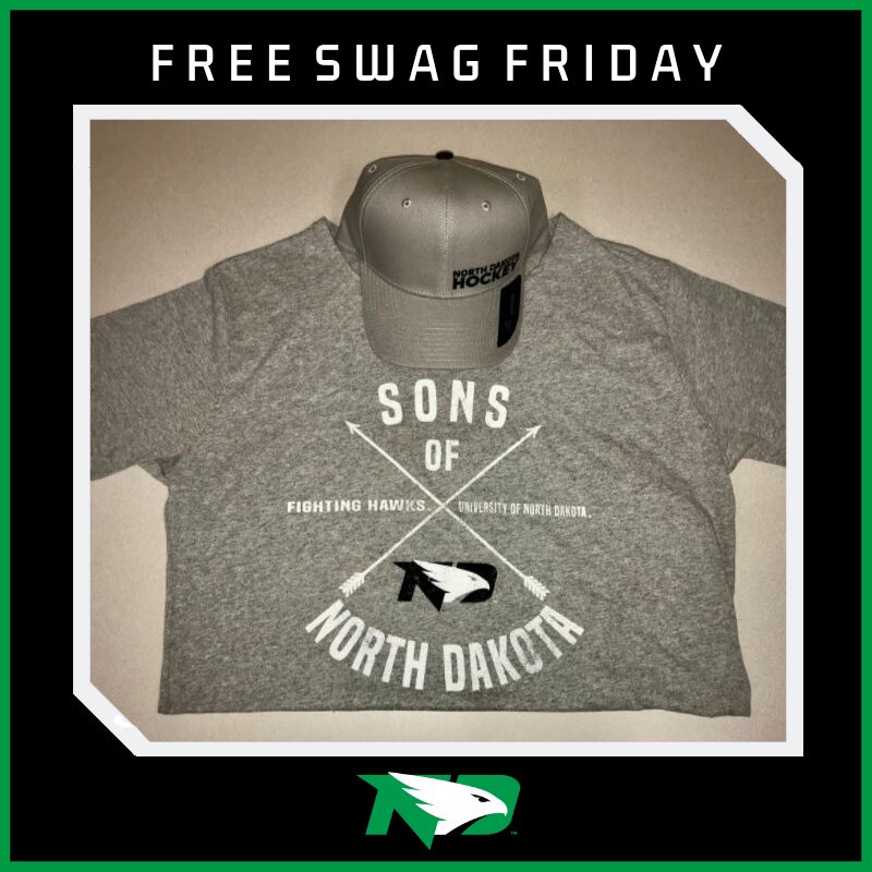 NorthDakotaGear's tweet photo. This week’s #FreeSwagFriday is happening on our Instagram (@NorthDakotaGear) ☑️

#UNDproud https://t.co/hLmF5Pg0Ml