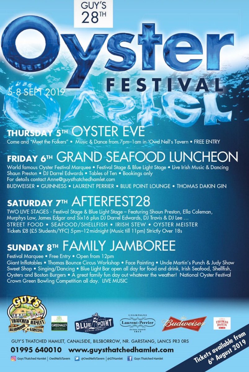 OwdNellsTavern's tweet photo. There’s so much coming up to see and do @GTHamlet @GuysEatingEst @GuysLodge #owdnells don’t miss out https://t.co/IzjAfVYmcW #oysterfestival #afterfest #ChipOff #oktoberfest #canalside #owdnells https://t.co/rGkw9Jv8JS