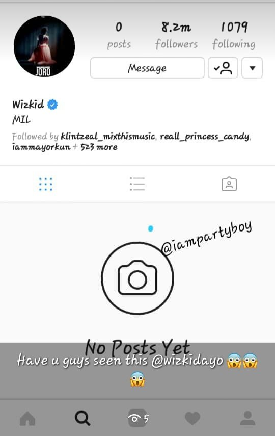 Iamparty_boy's tweet photo. @DailyPostNGR Wizkid has deleted all his instagram posts.... https://t.co/zdMndr0nNa  ...,@NigeriaNewsdesk @vanguardngrnews @dammy_krane @BBNaija https://t.co/bBYzI4Cbes