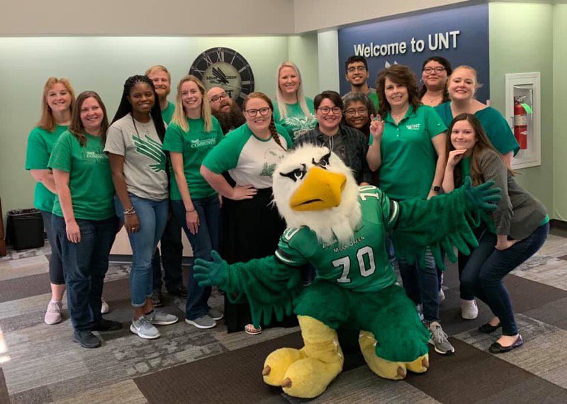 UNTadmissions's tweet photo. We had a very special guest in the admissions office on this #MeanGreenFriday, @NTScrappy!

Thanks for hanging out with us! See you around campus!

#IAmUNT #UNT24 https://t.co/tSvPkXBZnM