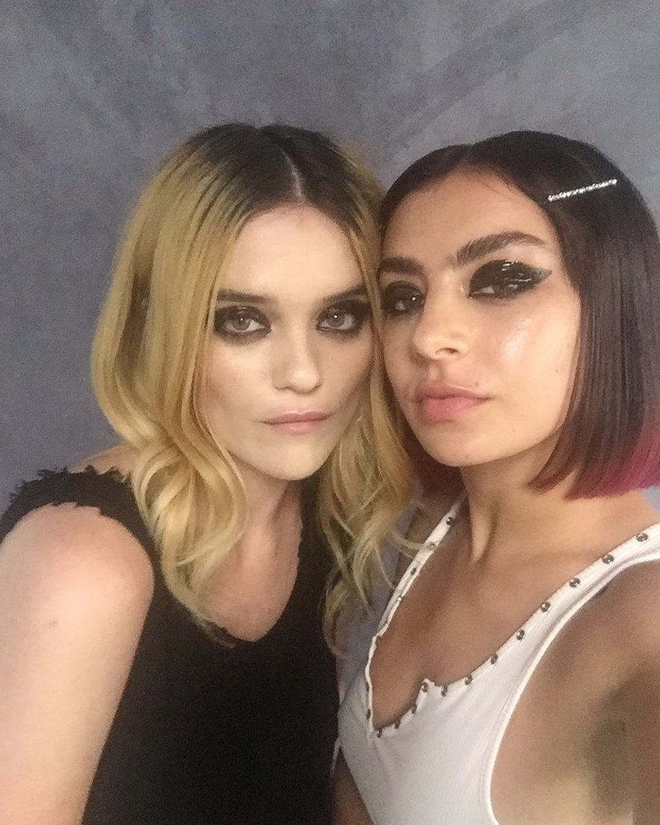 WarnerCanada's tweet photo. The iconic duo that you need in your life right now 🙌 Listen to @charli_xcx + @skyferreira's new track #CrossYouOut now ❌🔽 

🌌🌟💫
https://t.co/yBaGQmP8RT https://t.co/AkNgv2rKKS