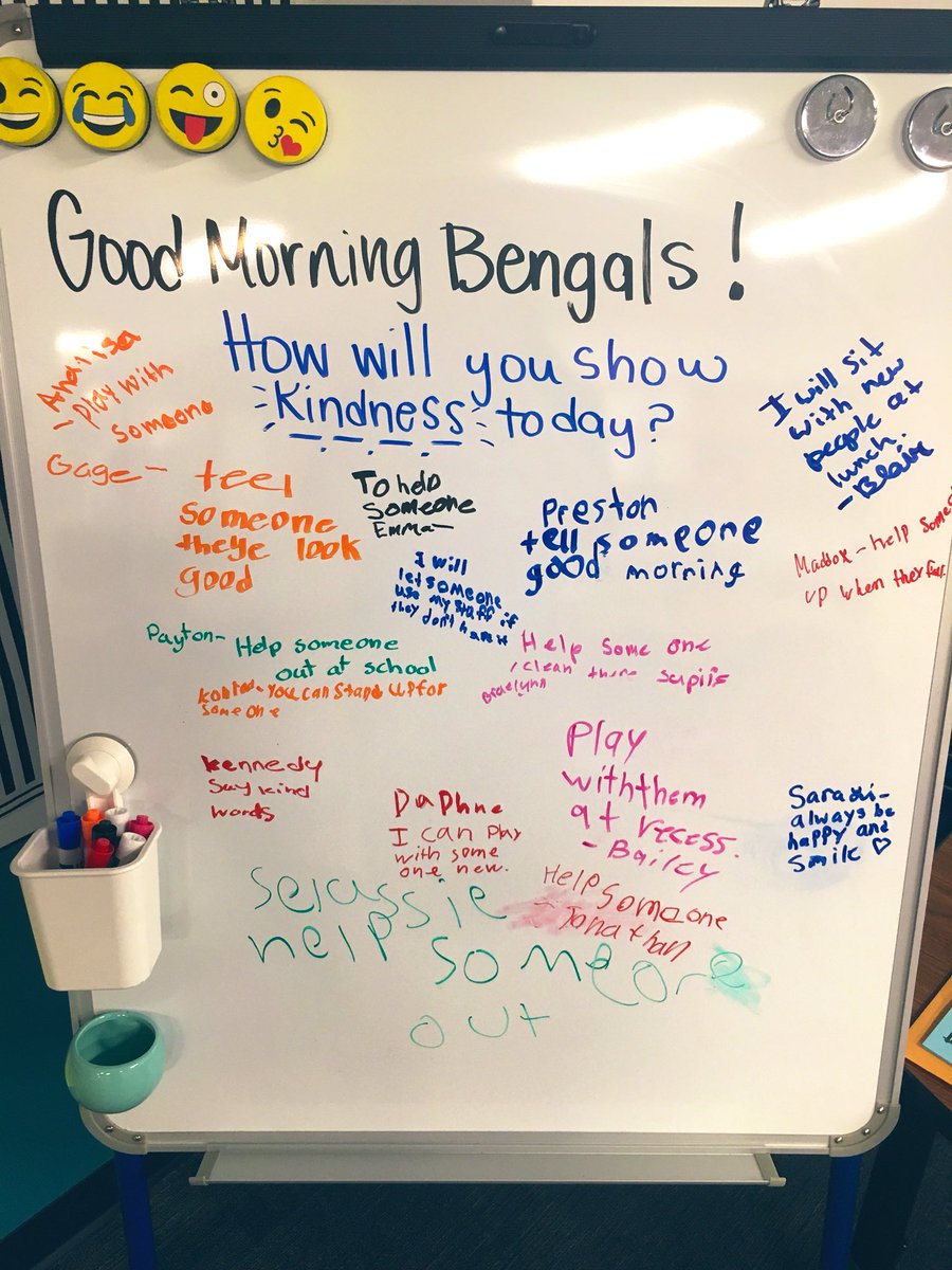 Comment...                                      How did you show kindness this week??
My students are already loving our whiteboard questions! #4thgradewithmsprice #BEStfantasticfourth #bengalpride #KindnessMatters <a href="/BryantElem/">Bryant Elementary</a> #katyisd