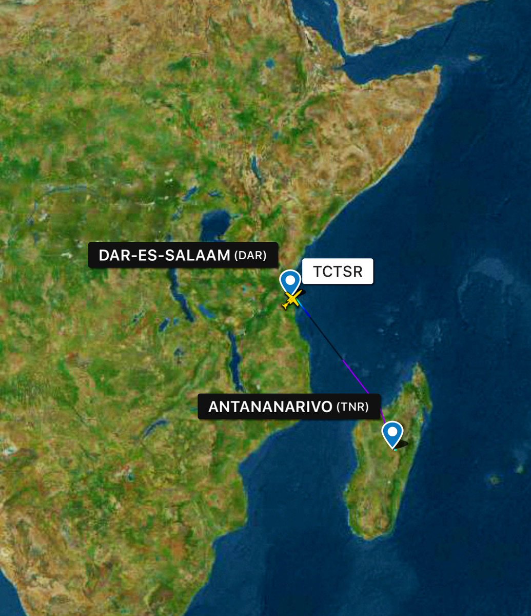 YorukIsik's tweet photo. Bombardier Global Express owned by Turkish MNG jet #TCTSR flew from Antananarivo Ivato to Dar es Salaam Julius Nyerere. Landed 17:00GMT https://t.co/3hI9Eggne8