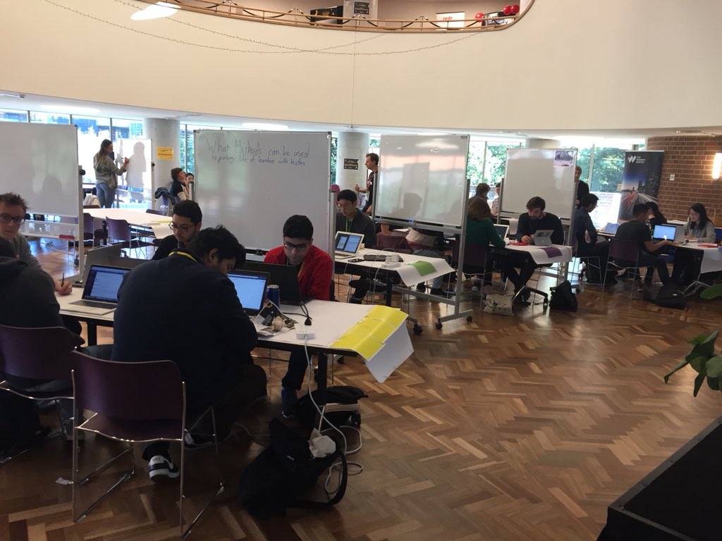 The brainpower is heating up at the Humanitarian Innovation Hackathon ~~ #hack4humanity #twcinnovation