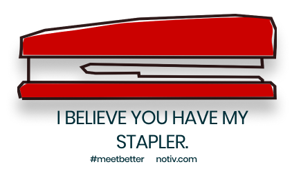 NotivHQ's tweet photo. In honor of #NationalTellAJokeDay, we'd like to leave all our followers with this.
If you don't get it, we recommend you watch #officespace
#notiv #Smile #stapler #milton #jokeoftheday #meetbetter https://t.co/GC8JtxfvwH