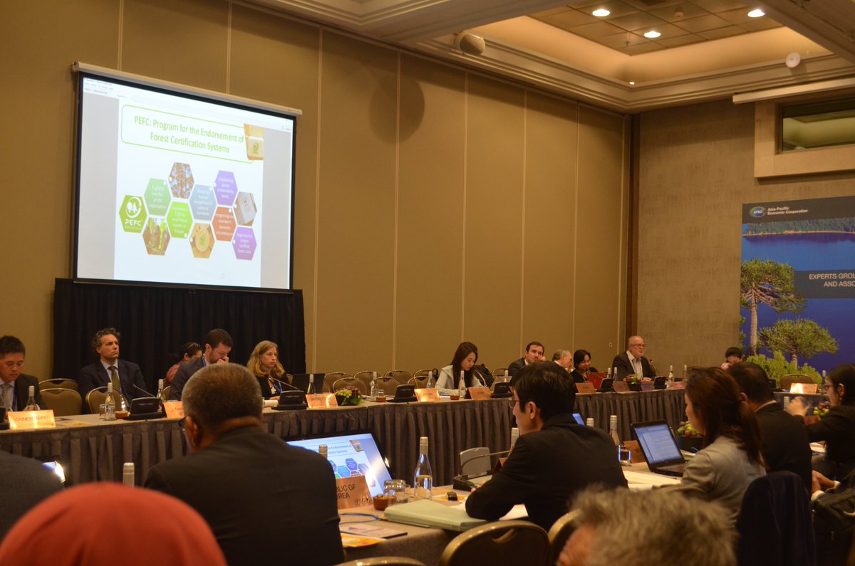 PEFC_cl's tweet photo. Hoy estuvimos en los diálogos de #APEC sobre comercio legal de productos madereros. Desde el grupo denominado #Egilat se analizan los mecanismos para regular el comercio maderero y estimular el desarrollo #sustentable en las economías de Asía - Pacífico. https://t.co/9ge7xzoFda