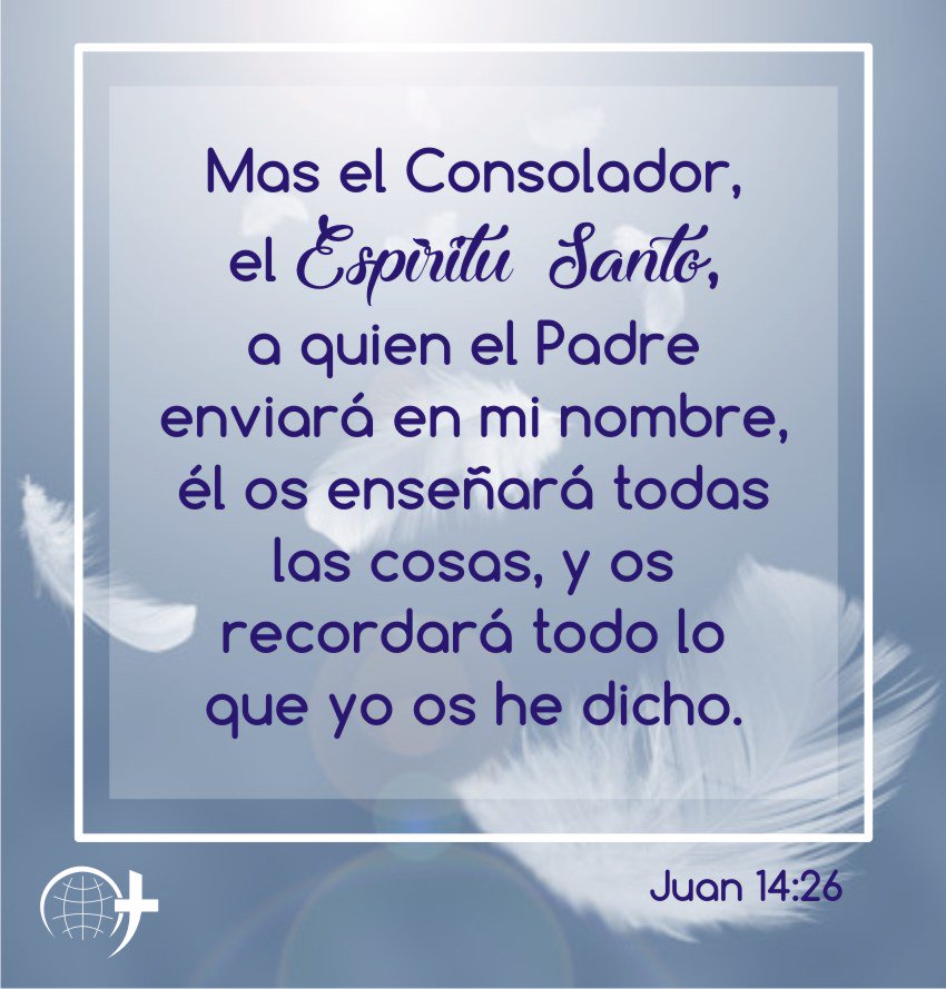 PIBHFortPayne's tweet photo. Gracias Señor por todo lo que puedo tener con tu Espíritu Santo en mí, por consolarme cuando lo necesito, por enseñarme lo que aun desconozco, y por recordarme tus promesas y tus palabras. #ElEspirituSanto #NosConsuela #NosEnseña #NosRecuerdaLaPalabraDeDios #BocaditosBíblicos https://t.co/HaMizgqkbo