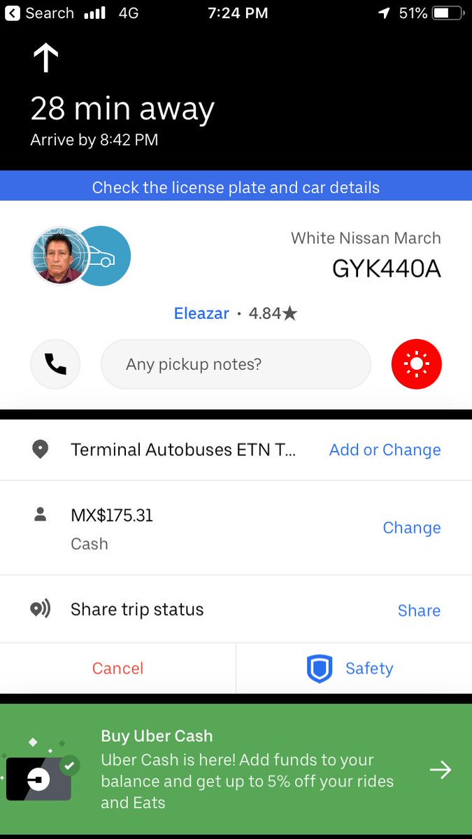 TFranklySS's tweet photo. @Uber_Support I recently took an uber from Leon airport to the Leon bus station. Driver said my app quote was wrong, even though my destination was “terminal autobuses.” I paid him $200 pesos, and the trip is not showing in my trip history. I think he was showing me a phony app. https://t.co/9vBVcIhp99