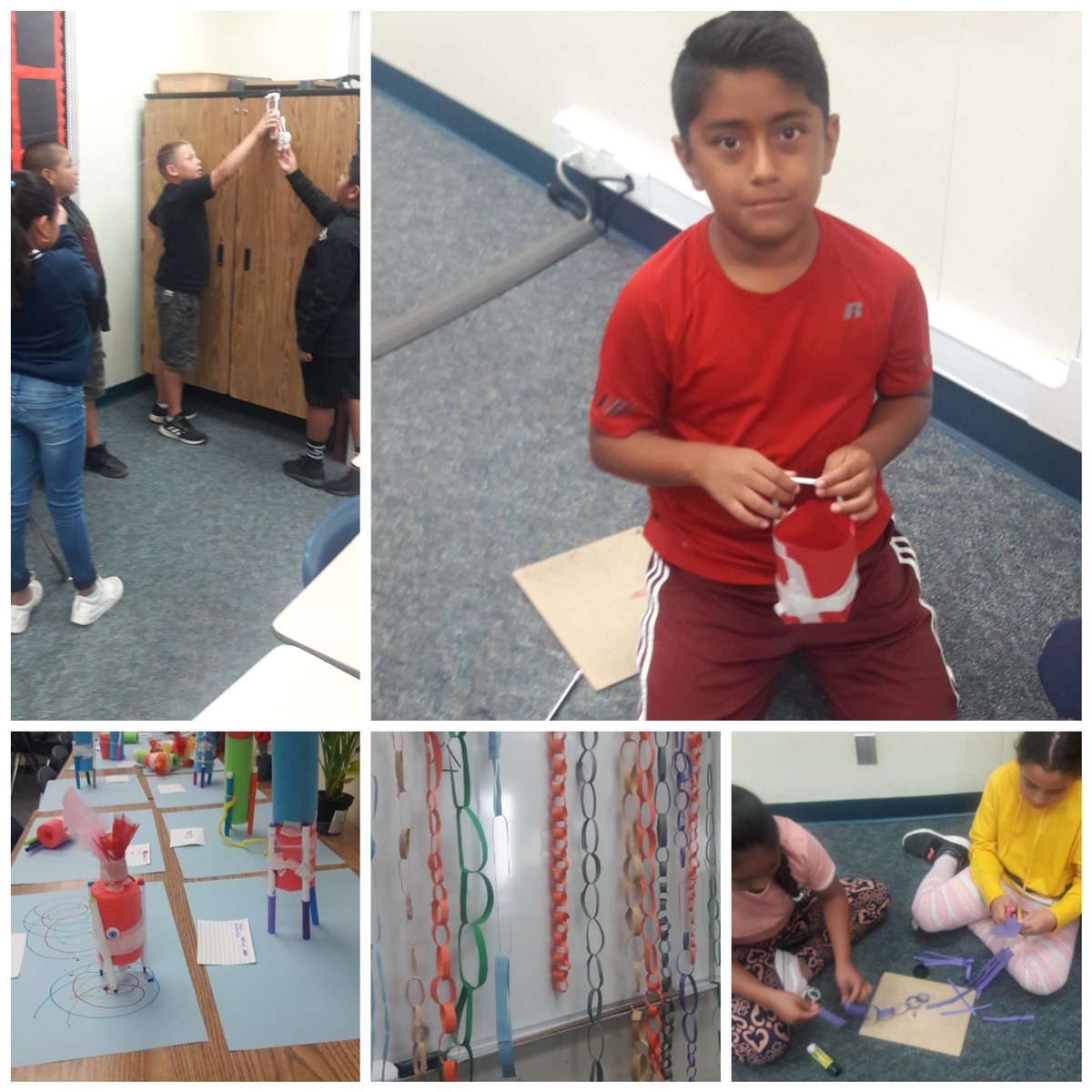Students had great first week filled with STEM challenges. Paper Chains, Zip Lines, and Art Bots- oh my! #FSA_FUESD