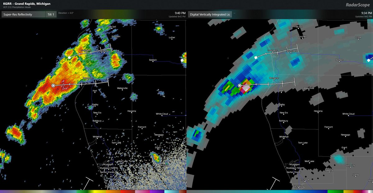 glessens's tweet image. Strong thunderstorm approaching #OceanaCo with possible dime-sized or larger hail.  Protect property and prepare to head for safe shelter, especially if you're camping at #MearsStatePark.

#stayweatheraware #wmiwx #miwx #WestMichigan @wzzm13 @13OYSwx