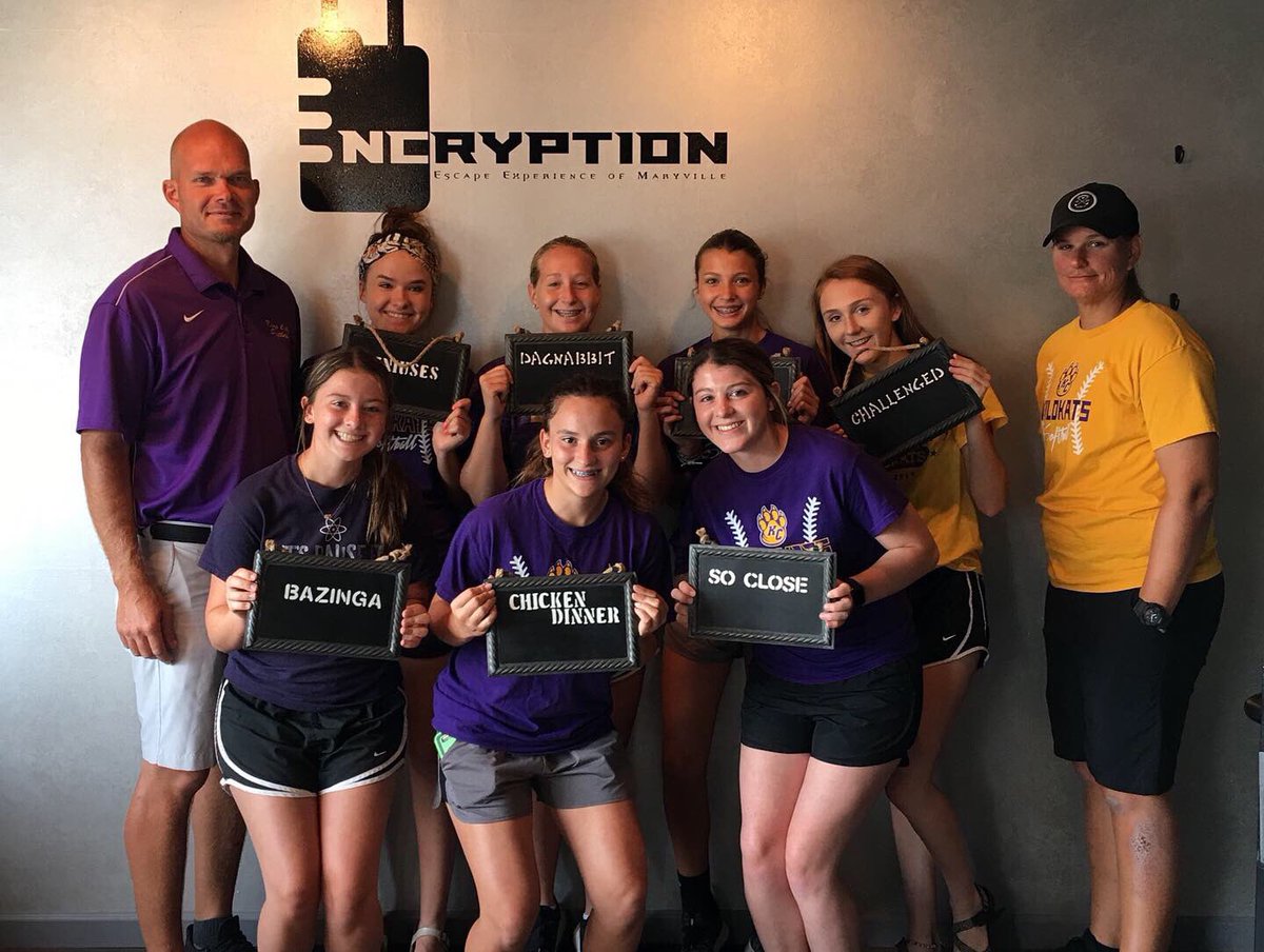 KCHSWildkatSB's tweet photo. Thank you Encryption for hosting us this morning! We had a blast! The LabKats found the cure before the ZombieKats could infect us. They finished only 4 seconds after us, so it was a really close race! Looking forward to a wonderful season w/ a great bunch of young ladies! 💜🥎💛 https://t.co/Y0N7xwoQwo