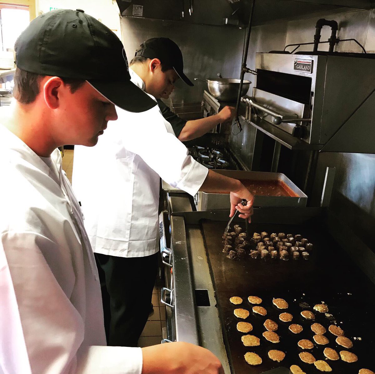 ProstartMontana's tweet photo. Robert and Tell working with Chef Scott Giambastiani for tonight’s Vine and Dine Master’s Dinner! #bigskyvineanddine #prostartmt  @prostartprogram https://t.co/mh4a8LrJ0x