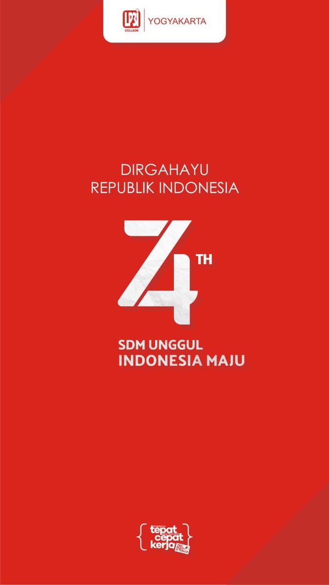 LP3I_Yogyakarta's tweet photo. Dirgahayu Republik Indonesia 74th 
SDM Unggul Indonesia Maju

#lp3i
#lp3ijogja
#banggavokasi
#sudahbekerjasebelumwisuda https://t.co/sZCickVnJb