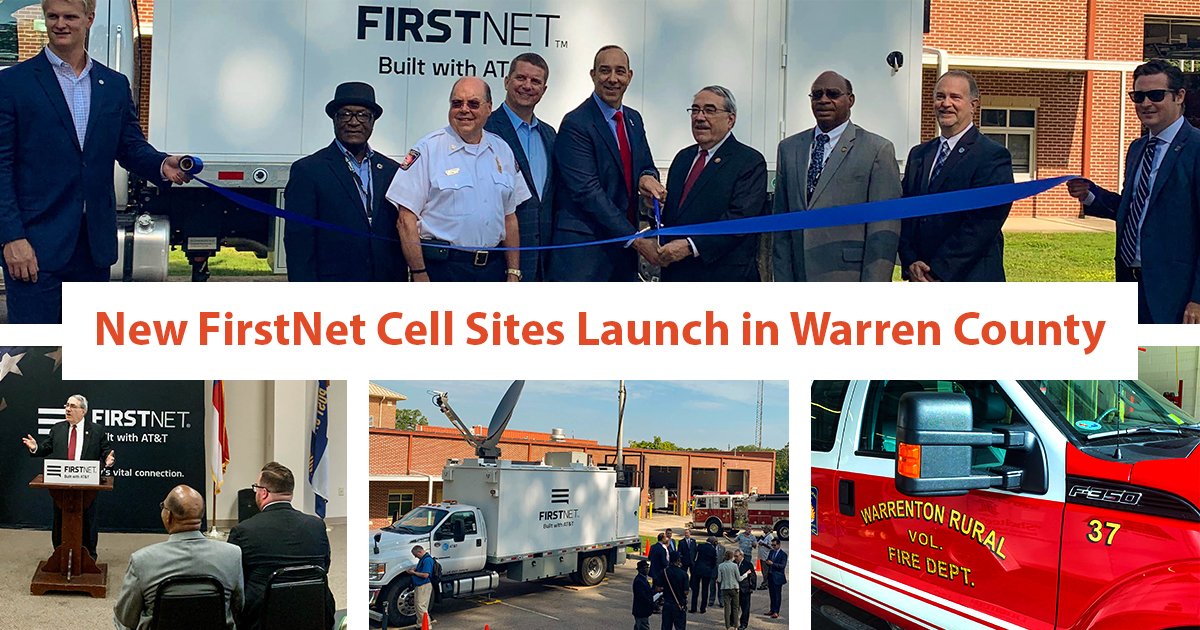 FirstNetGov's tweet image. Two new cell sites in Warren County, NC, will boost coverage and capacity in areas where first responders need it most. Learn more about how #FirstNet and this new #infrastructure will help public safety in #rural North Carolina: firstnet.gov/newsroom/press… #RuralBroadband