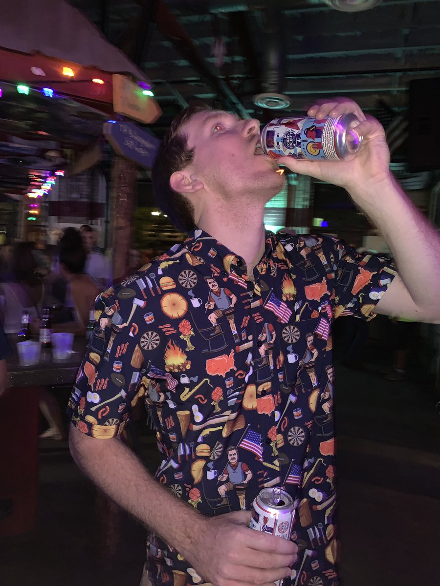 andilingle's tweet image. Double fisting PBRs in his new Ron Swanson @RSVLTS