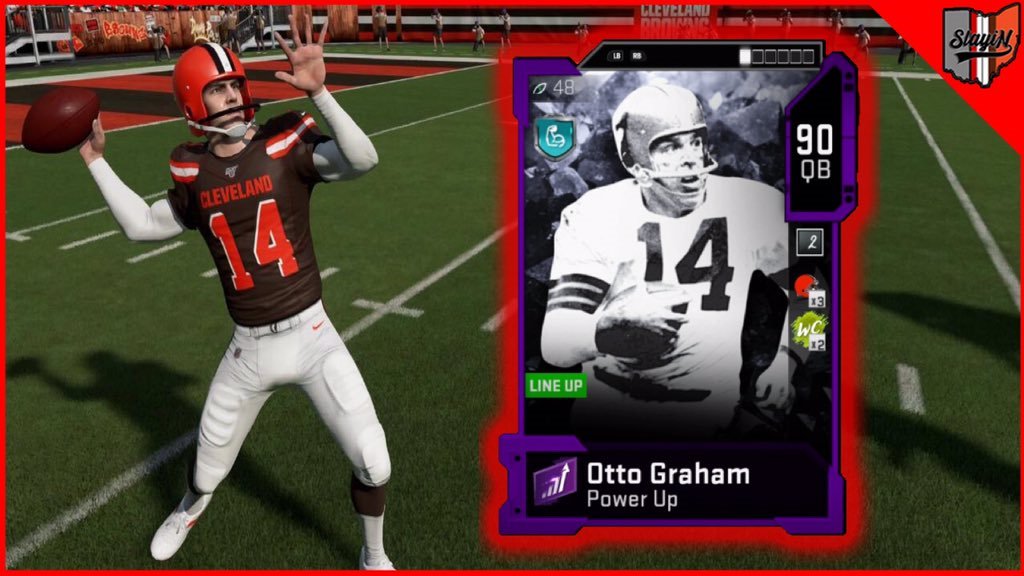 SlayiNSlays's tweet photo. Theme Diamond Otto Graham with gunslinger throws for 5 Touchdowns in his Debut!
Video: https://t.co/qKXWZNrLCU
#Madden20 #ThemeDiamonds https://t.co/FEE6LihjNm