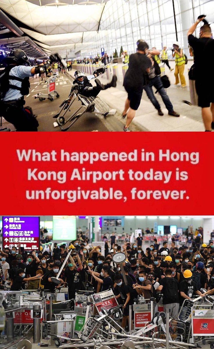 RachelLi233's tweet photo. What is the truth? The truth is that, the Hongkong young guys disturb the society order, they hurt the old people the children, deliberately. And also they use the weaponry to hurt others. This is violence, which is the transom why we support the Hongkong police. https://t.co/5XwZqLbl0w
