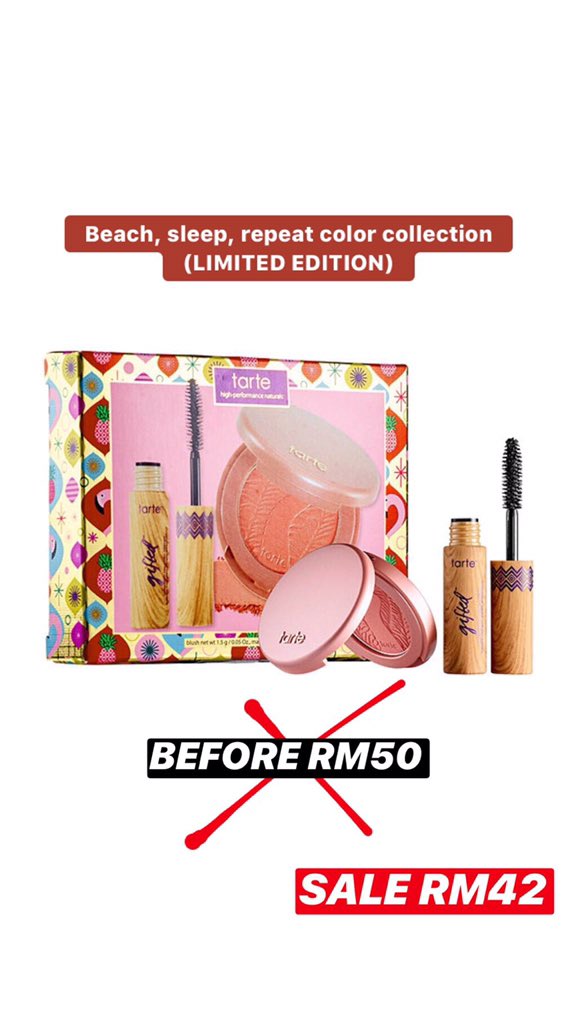 classymakeup_'s tweet photo. 🦄READYSTOCK🦄

💎 Beach Sleep and Repeat
💎 From Tarte Cosmetics
💎 Price : RM42 
[Before was RM50]

DM 📩 to purchase!

#makeuporiginal #tarteoriginalmurah #makeupmurah https://t.co/4XFAoQUNKO