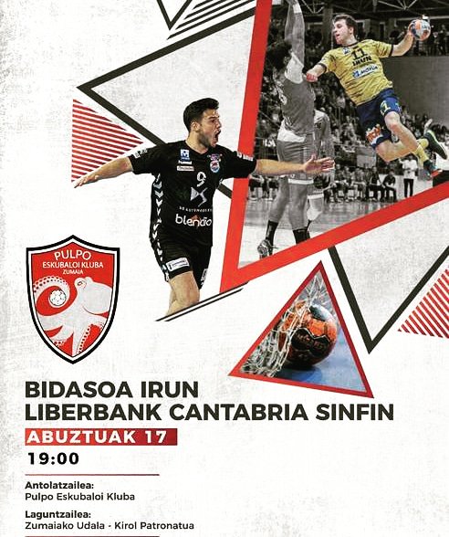 CDBidasoaIrun's tweet photo. 🤾🏽‍♂️ Partida eguna!
🏆 Lagunartekoa.
🆚 @bmSinfin - Bidasoa Irun.
⌚ 19:00etan.
🔘 Lubaki Kiroldegia (Zumaia). https://t.co/s3frhKsLGw
