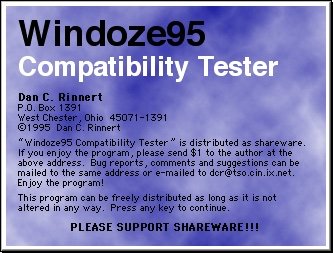VintageAppleMac's tweet image. Windoze95 Compatibility Tester. #MacvsPC #Retrocomputing #Apple #Macintosh