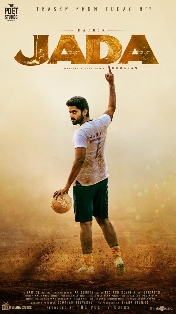 AkshaYAcH1's tweet photo. #Jada
#TeaserFromToday
@am_kathir👌💥
Before #Bigil A Football Flavour Movie❤
Semma Poster💥💥💥 https://t.co/WU4mycZIEO