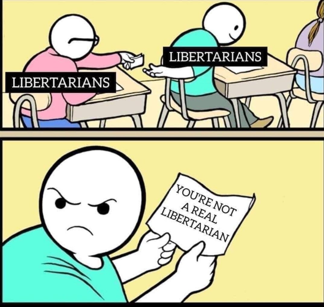 Jishatomic's tweet photo. @PreppyProf you weren't kidding, I found this on a libertarian page. Looks like a meme describing my class with you  😅 https://t.co/ITA8f6xOET