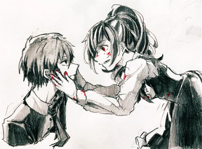 「君のせいで感情は殺されるんだ。」っていう、うちの子の楽描き 