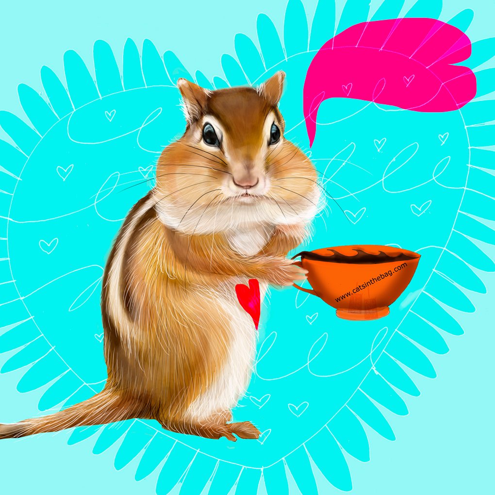 catsinthebagpur's tweet photo. Calm the mind, nurture your flowering soul! What my #coffee says Aug 16! #coffee #chipmunks #chipmunklovers #coffeelovers #life #patience #love #illustration #storyteller #floweringsoul, #soul #nature #loveiseverywhere #creative #illustrator #fun #playfu https://t.co/vTnPdfNrCz