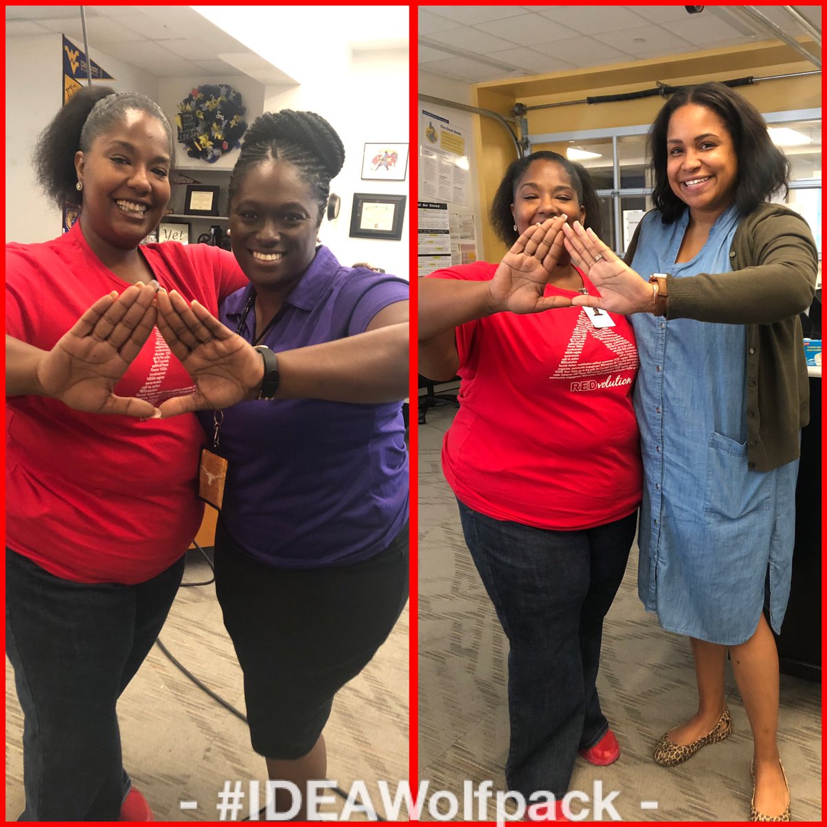 The campus was so #REDy today and I was here for IT!!!! #OooOop #DeltasInEducation🔺😁🤗📚🔺 @AVID4College @IDEA_at_Fannin @PrincipalHicks @VirtualMrs