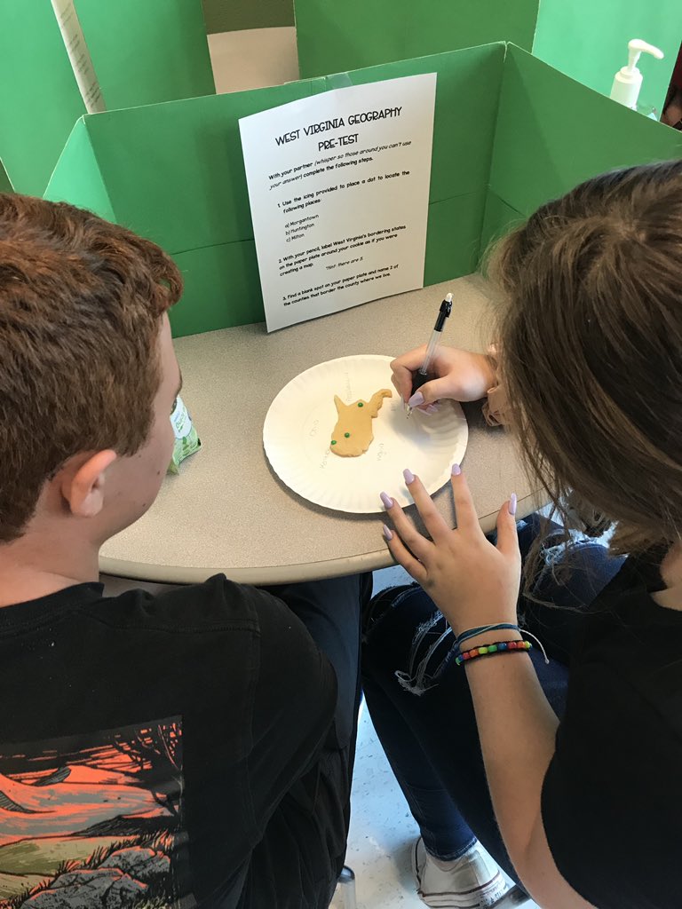 Mrs. Steele’s WV History class had a sweet start to the year with a “WV Cookie” pretest! #mycabellschools #beawesome