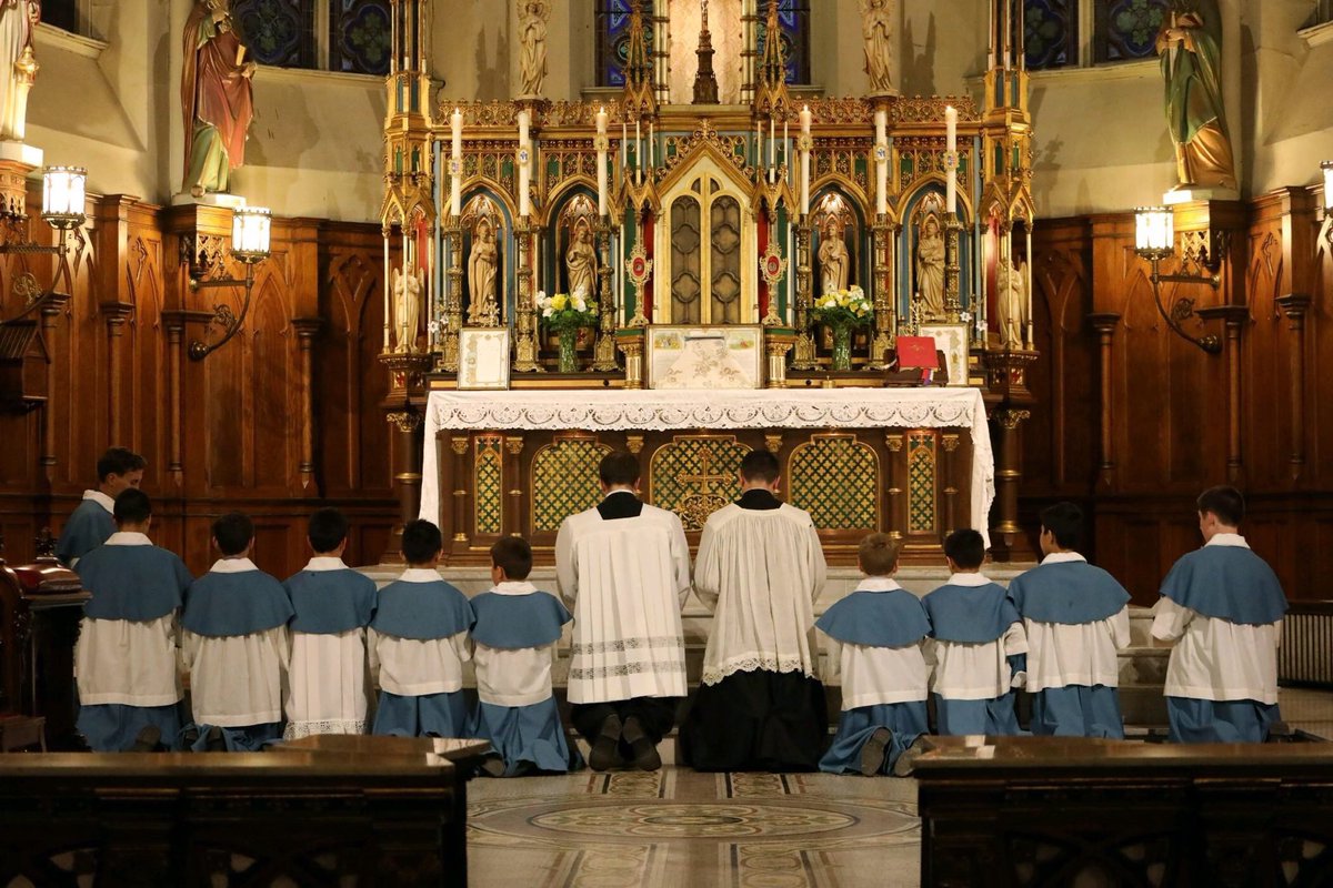 bocurran's tweet photo. @YumaCRE @FromParish Right? Who though removing them was a good idea? #BanFeltBanners Make #CommunionRails Great Again!!  (Photo credit @StJosephOratory #Detroit) https://t.co/BAUhKmvC5V