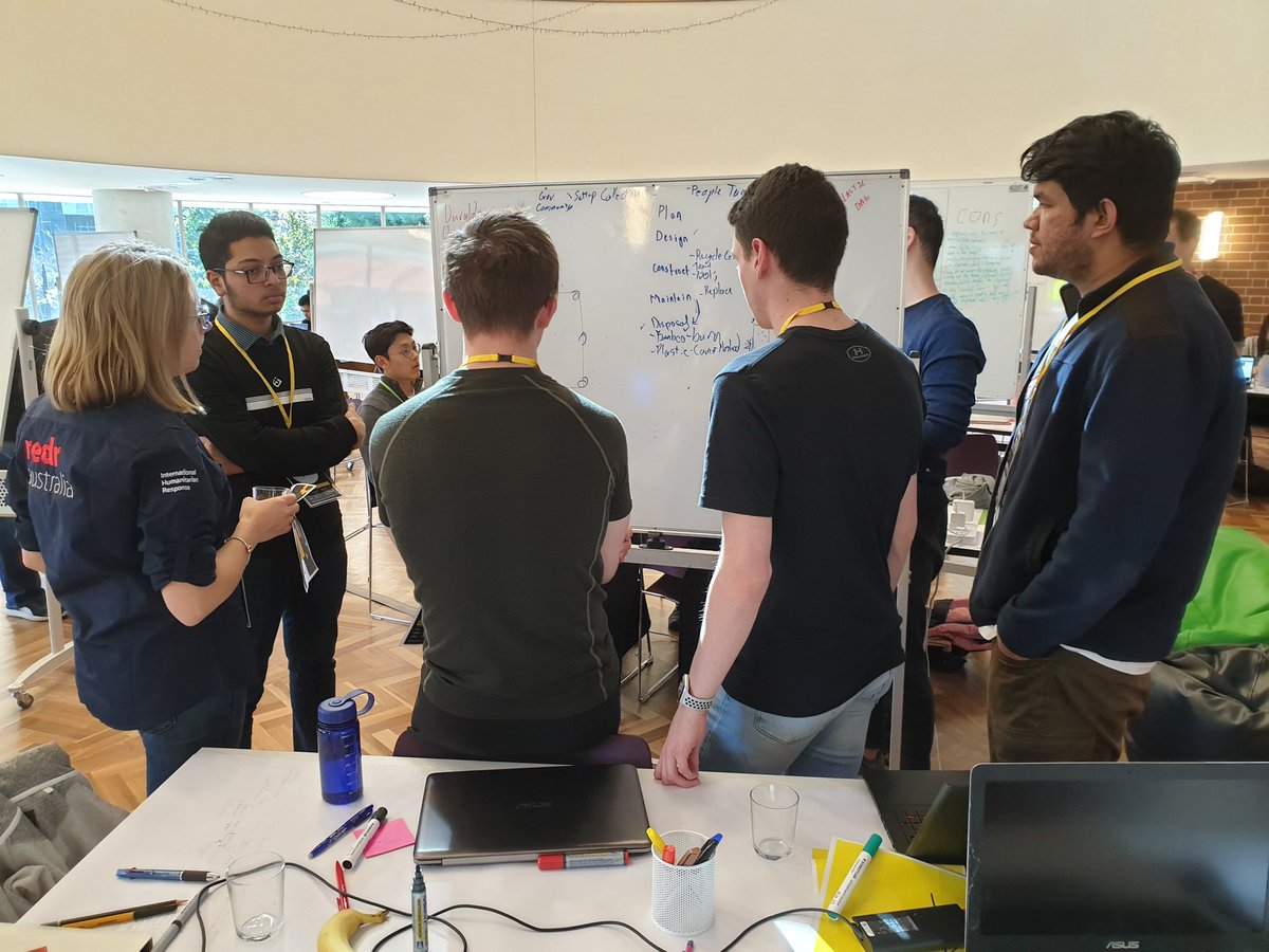 RedRAustralia's tweet photo. The @thewarrencentre @RedRAustralia Humanitarian Innovation #Hackathon is well underway at @Sydney_Uni - 45 undergraduate students from 10 unis are busy creating #technology driven pitches to real challenges we've seen in the #Rohingya response in #CoxsBazar. #Hack4Humanity https://t.co/FYvqRi4Yx7