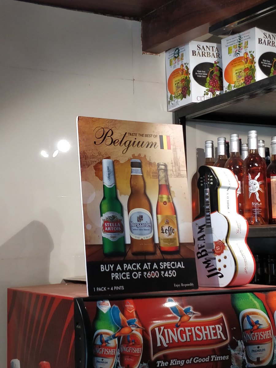 schmmuck's tweet photo. #OnlyInGoa. 4 pints of imported Belgian beers for just Rs.450 ๐ (@ Vaz Enterprises in Goa) https://t.co/p85ZS4pkPt https://t.co/KetBNcycBF