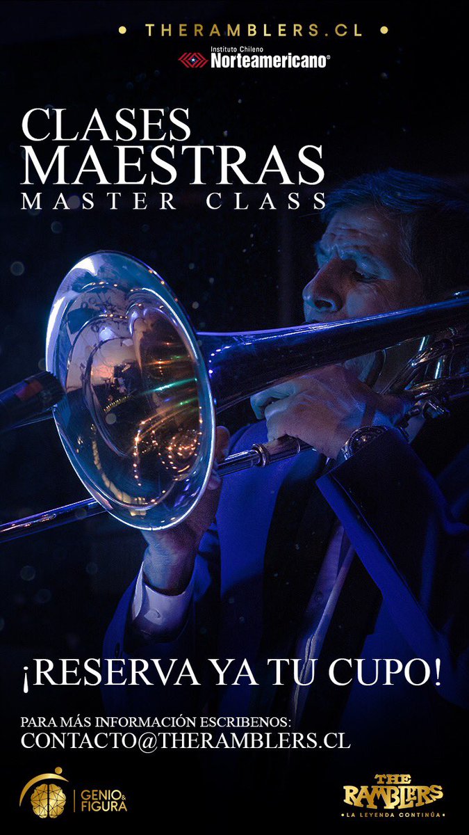 #masterclass .
✌🏼Clases Maestra 👌🏼 Nuestro queridos bronces de @theramblersoficial . Jueves 29 a las 11:00 hrs en el @ichnorteamericano . Solo envíanos un email a: contacto@theramblers.cl solicitando la información de inscripción y LISTO ♥️😁 No faltes! #TheRamblers