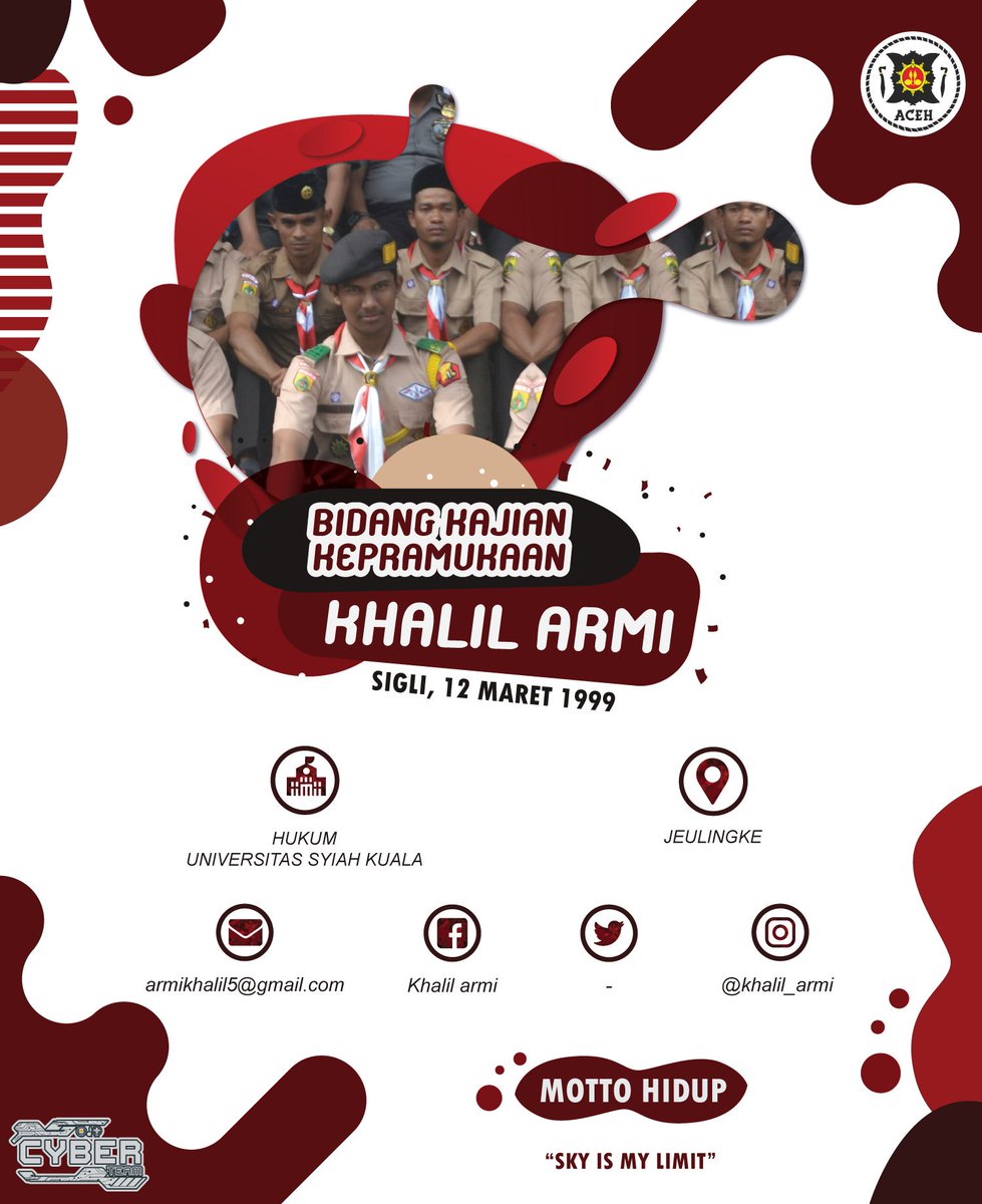 kak Khalil Armi, sering di panggil kak Khalil, kakak ini sekarang mahasiswa aktif di jurusan Hukum Universitas Syiah Kuala