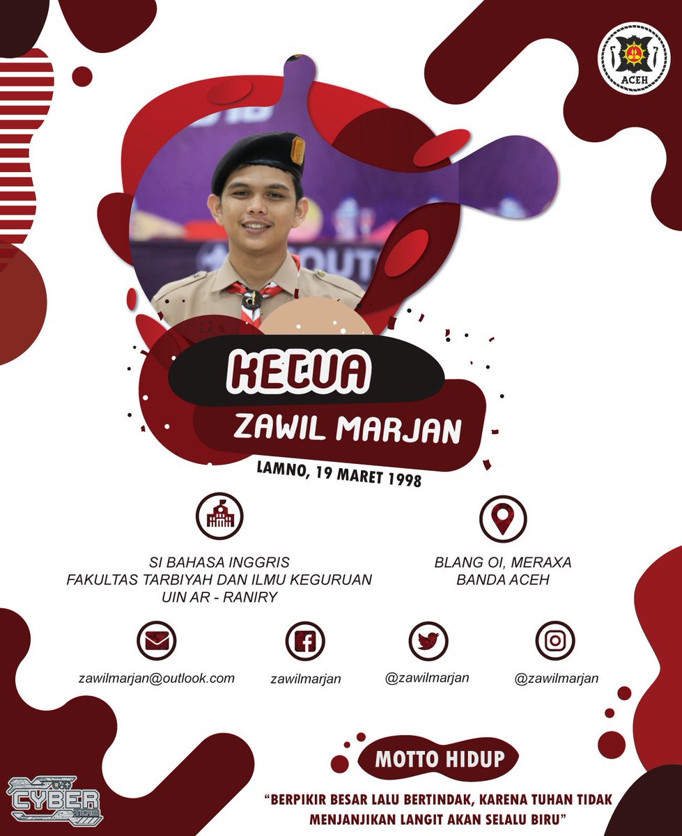 ini dia bapaknya Dkd Aceh, kakak yang satu ini pasti udah gak asing lagi dong sama T/D Aceh. Ayo tebak siapa namanyaaa? Ini dia 01 Dkd Aceh Masa bakti 2018-2023. Yupp betul sekali, Namanya kak Zawil Marjan. Biasanya di sapa kak Zawil. #dkdaceh