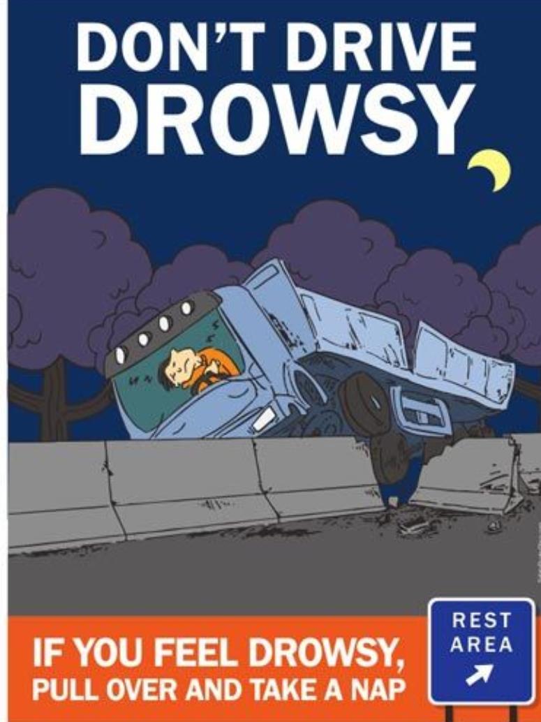 missionroadsafe's tweet photo. #Missionroadsafety Driving drowsy is just as dangerous as driving drunk. Pull over and rest if you are tired. Nap,walk or have a snack to revive your senses and keep yourself and others out of danger. https://t.co/KkSkiIhVNU