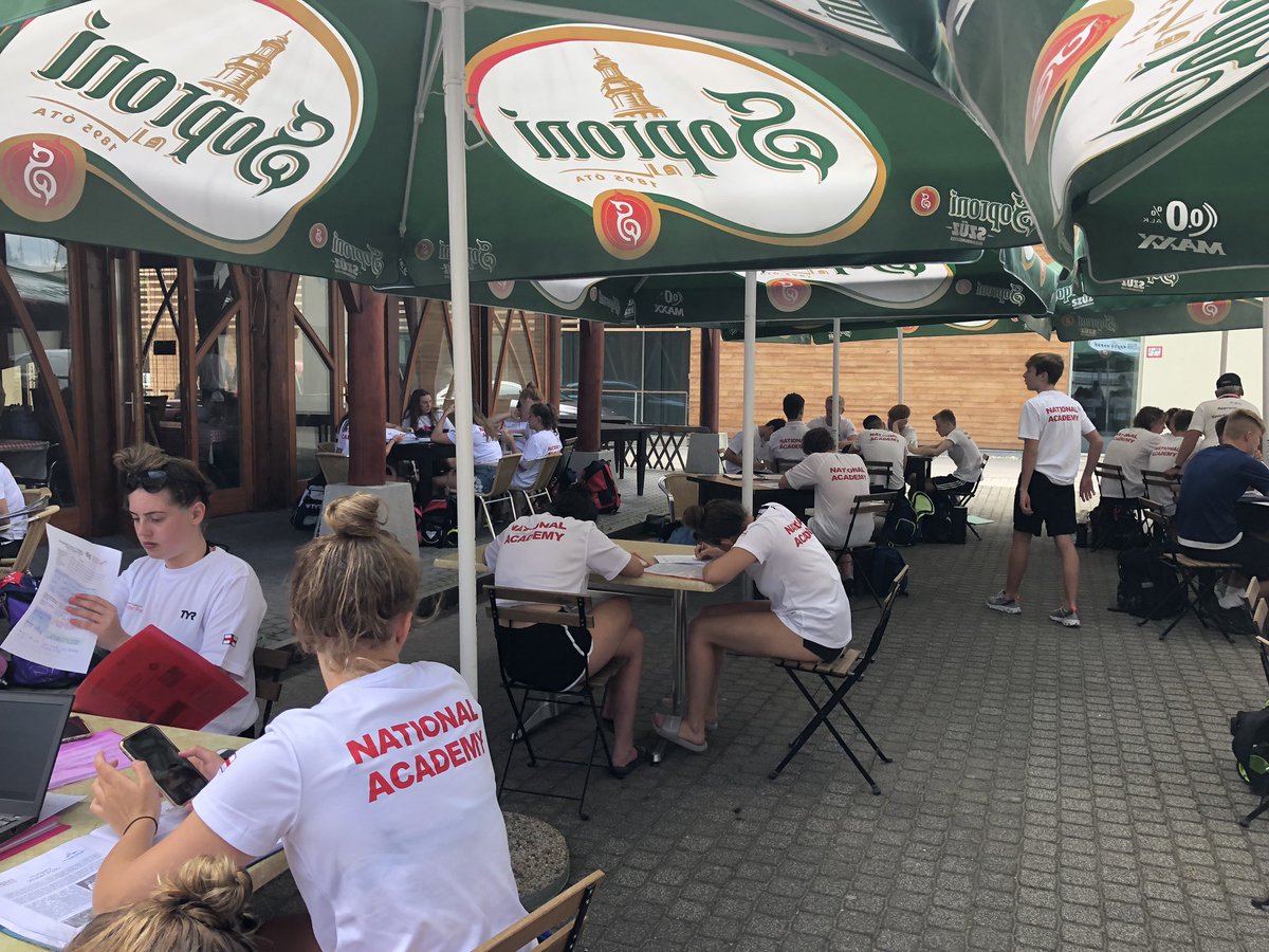NationalWPcamp's tweet photo. #Day1 After lunch it is time for the #Athletes to complete their camp diaries 📝 This helps our guys &amp; girls reflect on their training practices 🤽🏻‍♂️🤽🏻‍♀️ &amp; to learn &amp; improve throughout the camp 👍🏻 #WaterPolo #Eger #SwimEngland #NationalWPAcademy https://t.co/AjJDVAOhJk