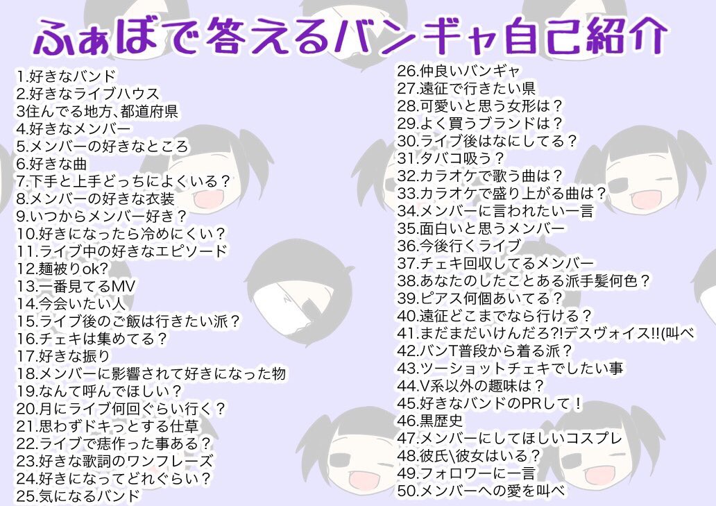 H On Twitter ふぁぼで答えるバンギャ自己紹介 こなかったら