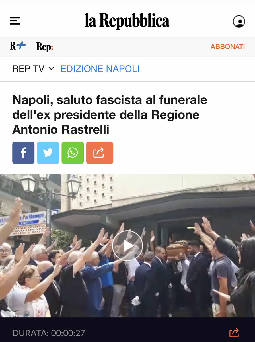 Napoli, 17 agosto 2019. Il funerale, la vergogna. #NazItalia
