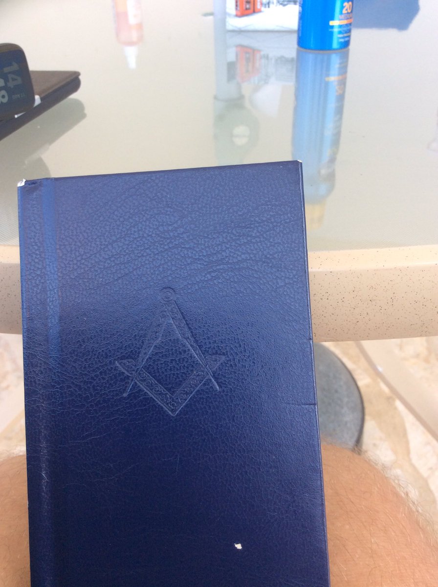 masonictoast's tweet photo. Sat poolside in the shade and need to study the blue book. As a newly appointed Visiting Lodge Officer I need to learn the presentation of the Grand lodge Certificate https://t.co/qyC8NfOMdW
