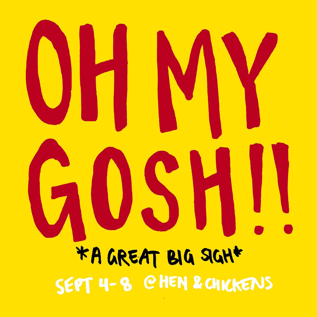 FACT: Today is a great day because *A GREAT BIG SIGH* is BACK! Catch this ridiculous comedy at <a href="/TheHenChickens/">The Hen and Chickens Theatre</a> Theatre on Sept 4-8 at 7:30pm and Sept 7-8 at 2:30pm! It’s gonna be a riot 💛

unrestrictedview.co.uk/a-great-big-si…