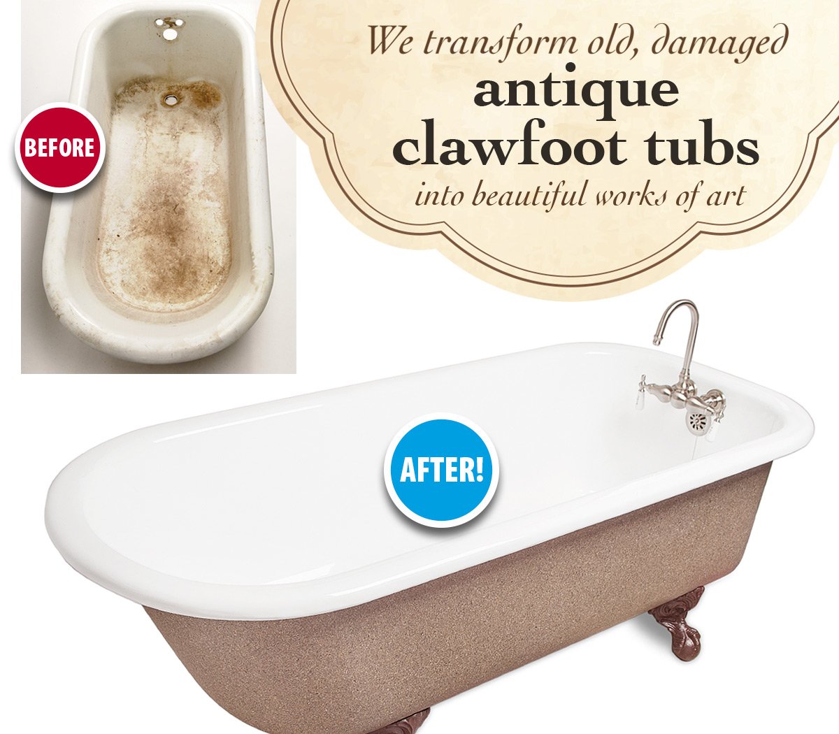 miracle_method's tweet image. If you have an old, damaged antique clawfoot tub or pedestal sink, let Miracle Method transform them into a beautiful work of art! Call us at 1-888-271-7690 to learn more today!