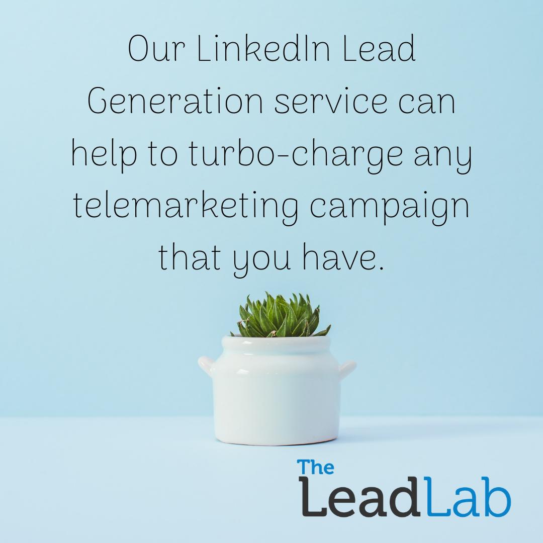 Our LinkedIn Lead Generation service can help to turbo-charge any telemarketing campaign that you have. 📞📖📈
.
.
theleadlab.com
.
.
#telemarketing #leads #leadgeneration #b2b #business