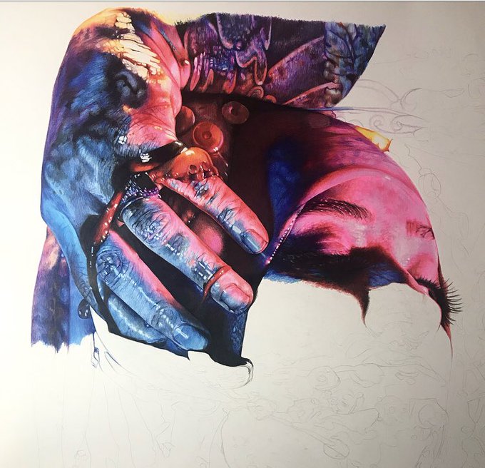 Current progress on my latest piece 💖 featuring the beautiful @zombiegirluk starting to think about a<a href="/tag/art"class="tags"><span>#art</span></a><a href="/tag/portrait"class="tags"><span>#portrait</span></a><a href="/tag/saturdaymorning"class="tags"><span>#saturdaymorning</span></a><a href="/tag/hyperrealist"class="tags"><span>#hyperrealist</span></a>