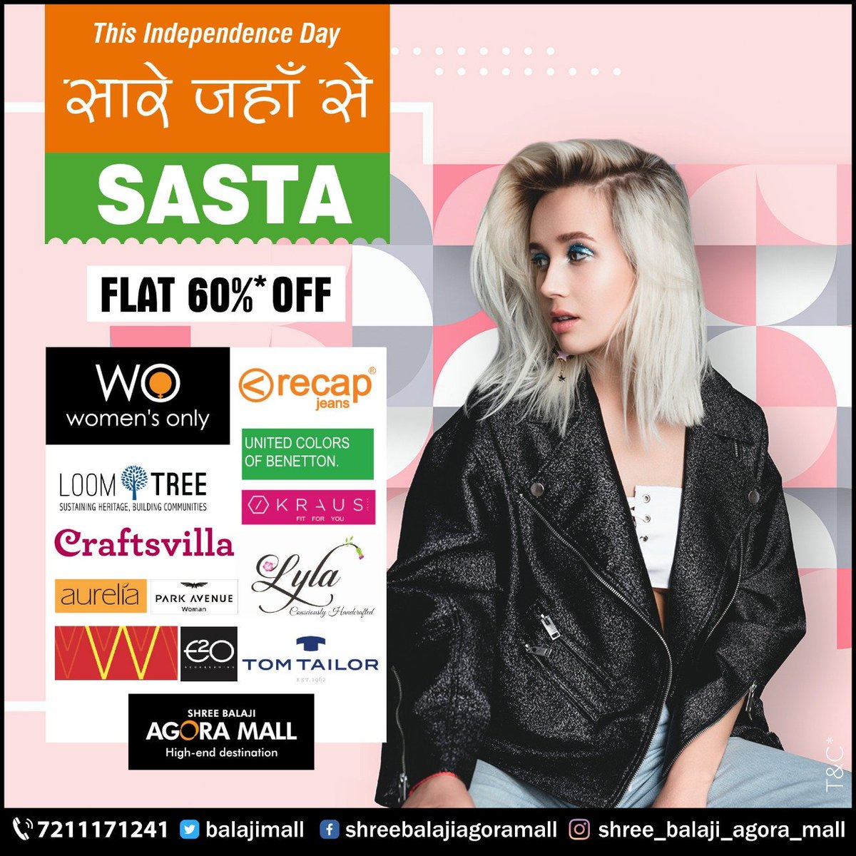 WomenOnly_'s tweet photo. “Dress your best &amp; see your dress make an impression on the rest” AGORA MALL is successfully running Saare Jahan Se Sasta Flat 60% OFF On your favourite brands.
                     *Alert Offer Valid till 18th August 2019*
📞7211171241
Visit :- https://t.co/MCYT3RPemG https://t.co/JQB5NB1N0n