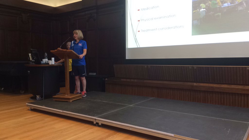 SportsTherapyCU's tweet photo. Alison and Shiela presenting to the therapists at the games @AGreenCovPhysio @themadphysio https://t.co/n8P38yfSN9
